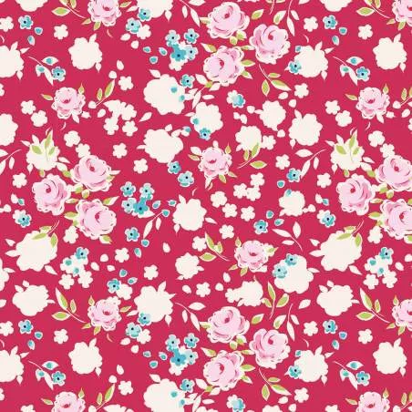 Tilda 110 AppleButter, Bonnie Red - Tessuto Rosso a Fiori Tilda Fabrics - 1