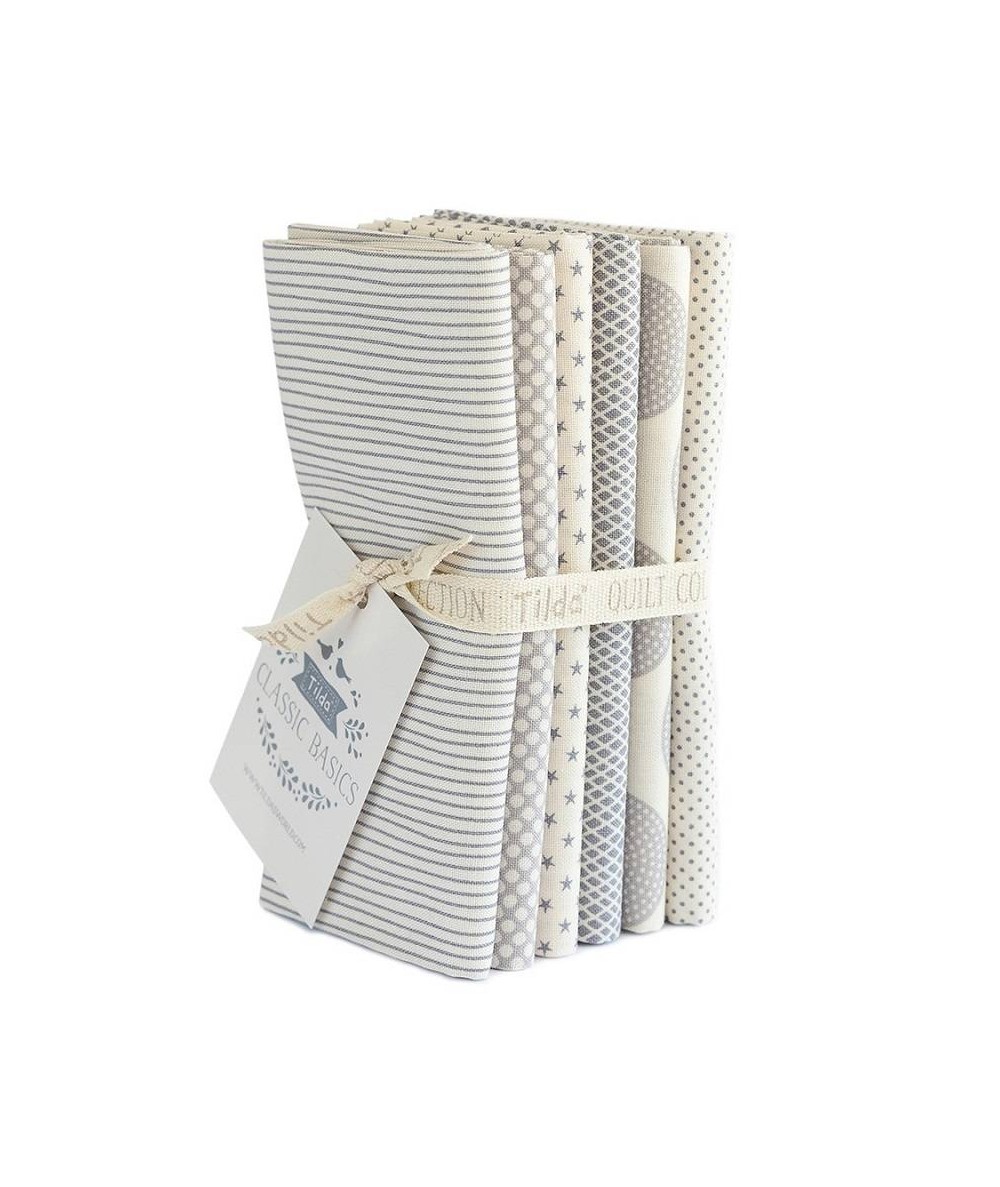 Tilda Classic Basics, Bundle 5 Fat Quarter 50 x 55 cm - Grigio Tilda Fabrics - 1 Tilda Classic Basics, Bundle 5 Fat Quarter 50 x 55 cm - Grigio Tilda Fabrics - 1