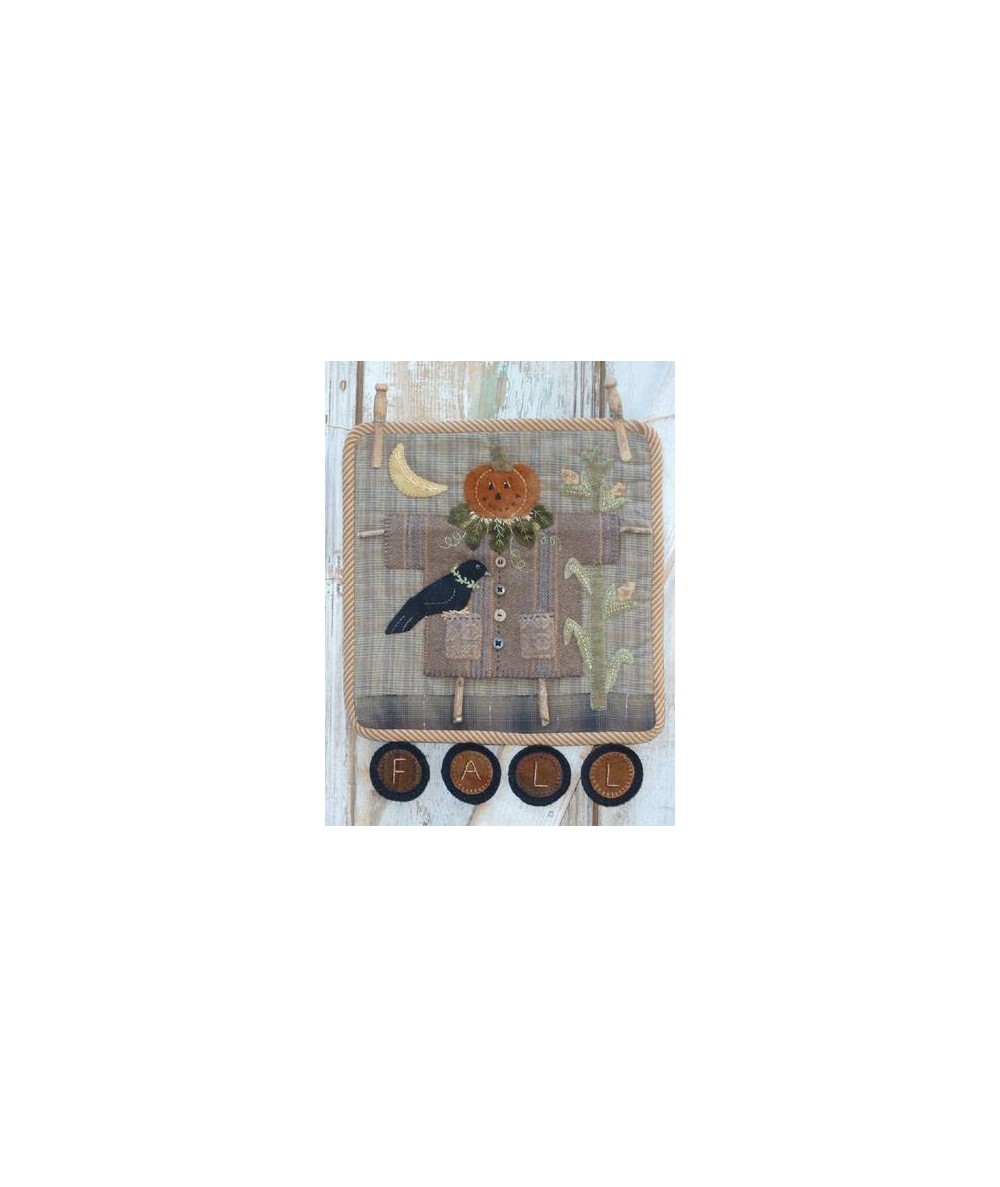 Clothesline Scarecrow - Cartamodello Applique su Lana Autunno, Kathi Campbell Heart to Hand - 1