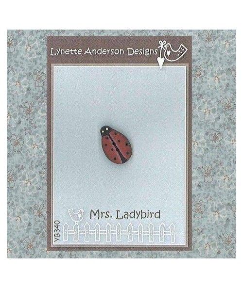 Mrs Ladybird Button - Bottone Coccinella - 1 x 1,6 cm, Lynette Anderson Lynette Anderson Designs - 1