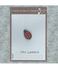 Mrs Ladybird Button - Bottone Coccinella - 1 x 1,6 cm, Lynette Anderson Lynette Anderson Designs - 1