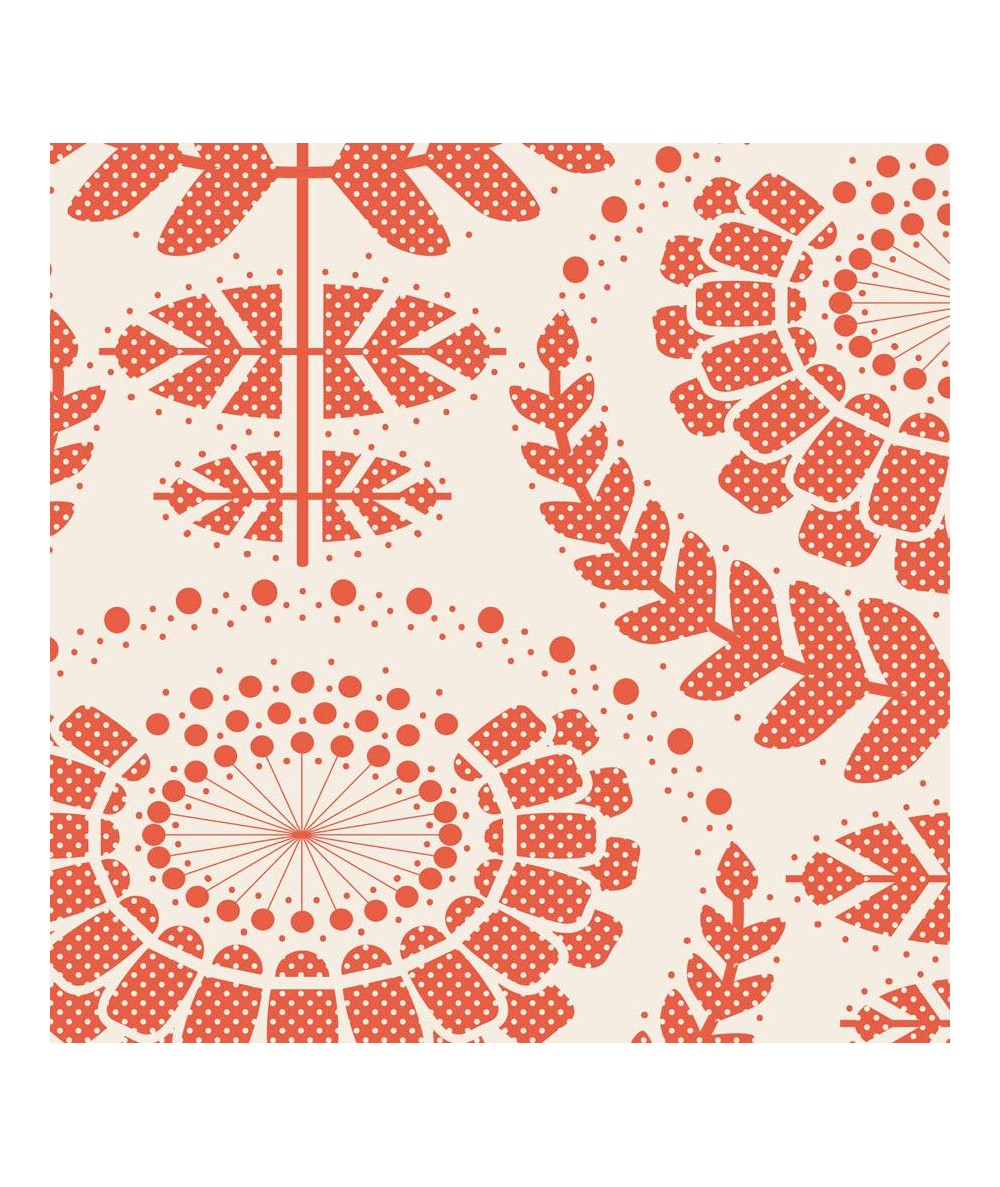 Tilda 110 LazyDays, Phoebe Ginger - Tessuto Rosso a Fiori Tilda Fabrics - 1