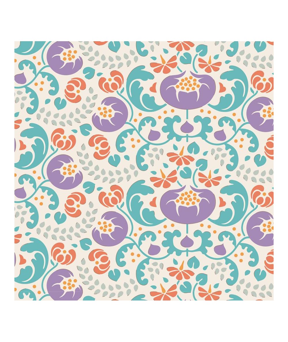 Tilda 110 LazyDays,Mildred Lilac - Tessuto Lilla a Fiori Tilda Fabrics - 1