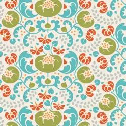Tilda 110 LazyDays, Mildred Green - Tessuto Turchese a Fiori Tilda Fabrics - 1