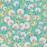 Tilda 110 LazyDays, Josephine Teal - Tessuto Turchese a Fiori Tilda Fabrics - 1