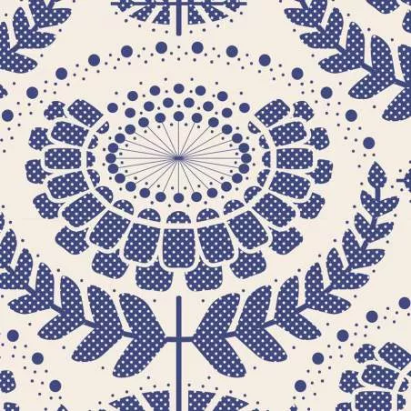 Tilda 110 LazyDays, Phoebe Blue - Tessuto Blu a Fiori Tilda Fabrics - 1