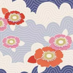 Tilda 110 LazyDays, Frances Blue - Tessuto Blu a Fiori Tilda Fabrics - 1