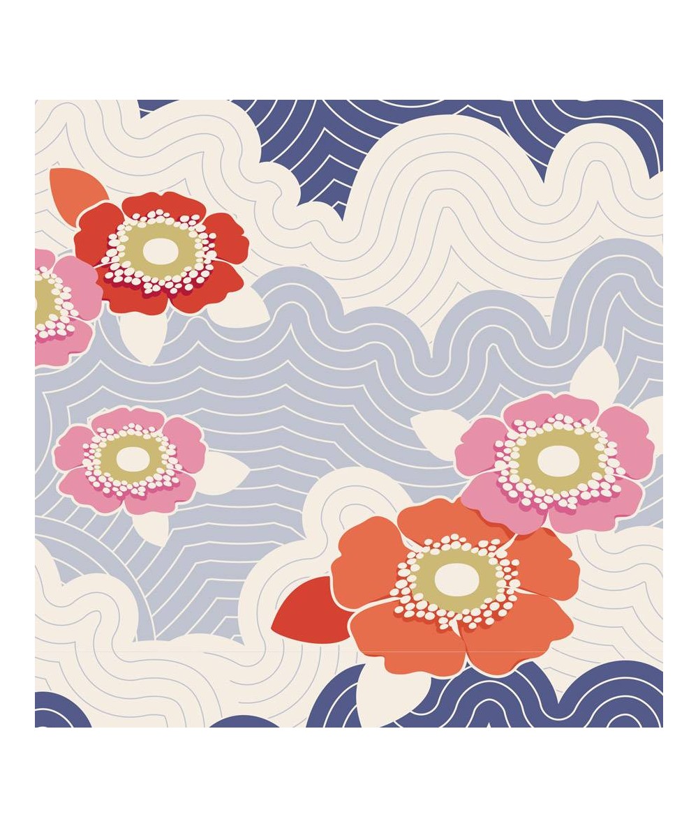 Tilda 110 LazyDays, Frances Blue - Tessuto Blu a Fiori Tilda Fabrics - 1