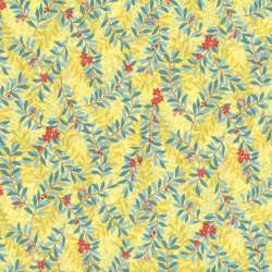 Lecien Natural Elegance, Tessuto Giallo con Foglie Azzurre Lecien Corporation - 1