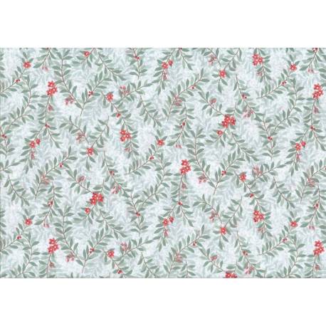 Lecien Natural Elegance, Tessuto Azzurro con Foglie Verdi Lecien Corporation - 2