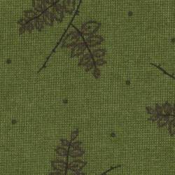 Lecien Centenary Collection 24th by Yoko Saito, Tessuto Verde Scuro con Rami e Foglie