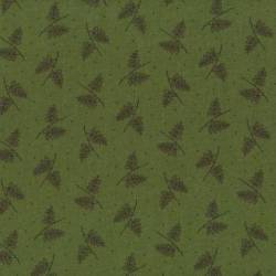 Lecien Centenary Collection 24rd by Yoko Saito, Tessuto Verde Scuro con Rami e Foglie Lecien Corporation - 2