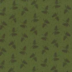Lecien Centenary Collection 24th by Yoko Saito, Tessuto Verde Scuro con Rami e Foglie Lecien Corporation - 2