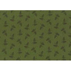 Lecien Centenary Collection 24th by Yoko Saito, Tessuto Verde Scuro con Rami e Foglie Lecien Corporation - 3