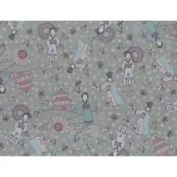 Lecien - Dancing in the Blossom by Lynette Anderson- VERDE ispirato asiatico Lecien Corporation - 2