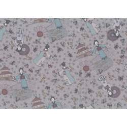Lecien Dancing in the Blossom by Lynette Anderson- Grigio ispirato asiatico Lecien Corporation - 2