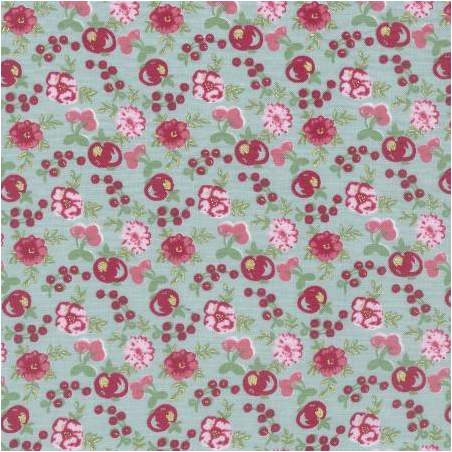 Lecien - LOYAL HEIGTHS by JERA BRANDVIG Fondo azzurro Tema fiori e frutti Lecien Corporation - 1