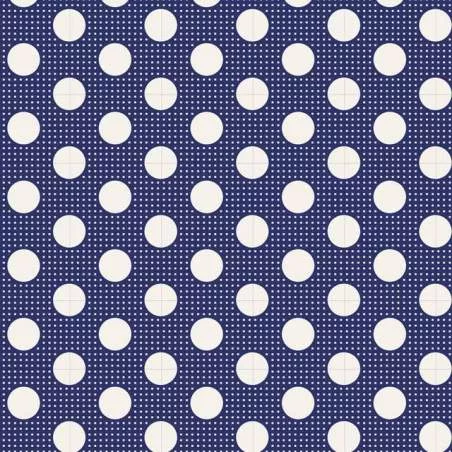 Tilda Medium Dots Night Blue, Tessuto Blu Notte a Pois Tilda Fabrics - 1