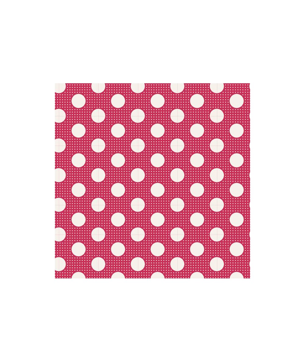 Tilda Medium Dot Red, Tessuto Rosso a Pois Tilda Fabrics - 1