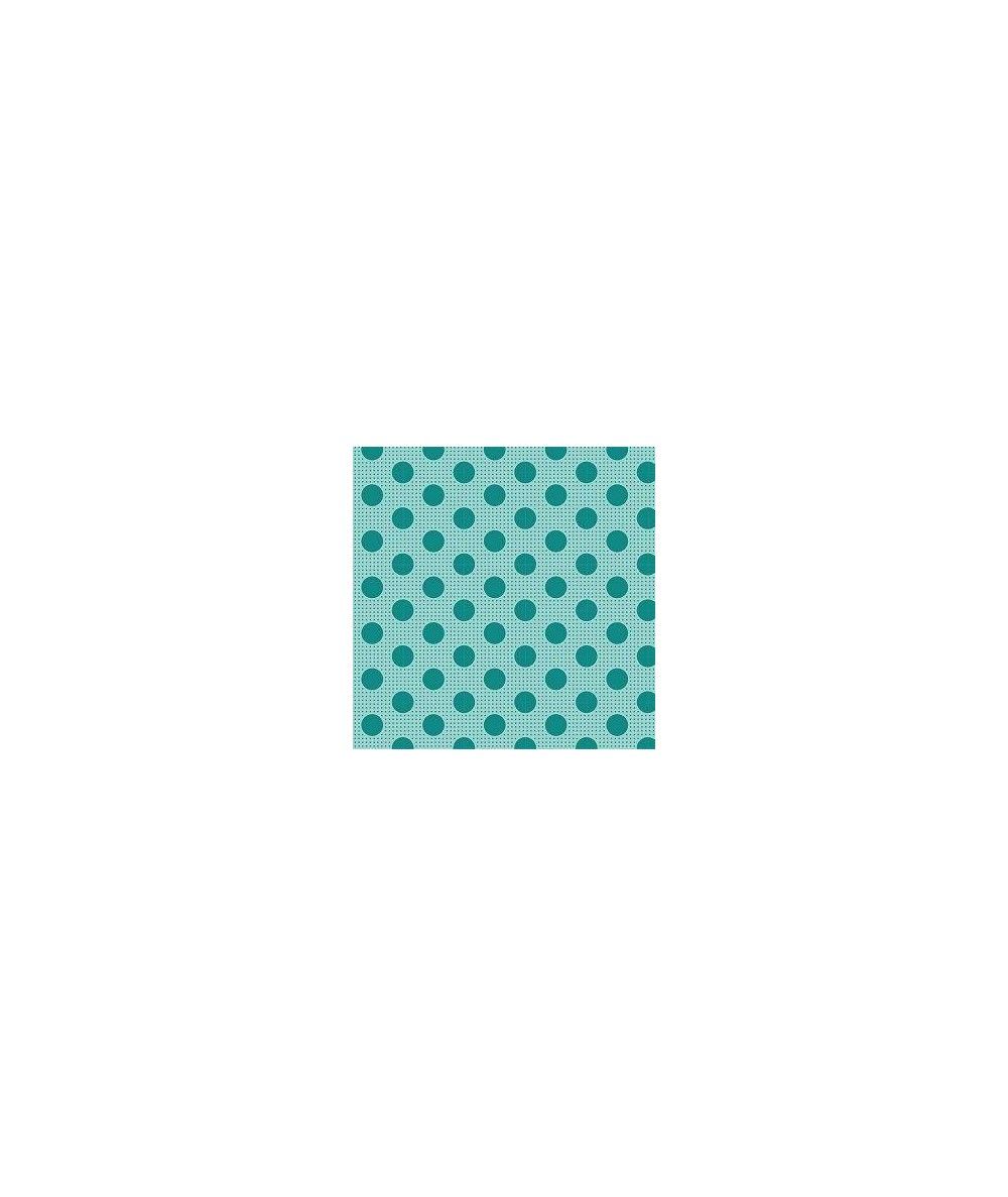 Tilda Medium Dots Dark Teal, Tessuto Verde Acqua Scuro a Pois Tilda Fabrics - 1