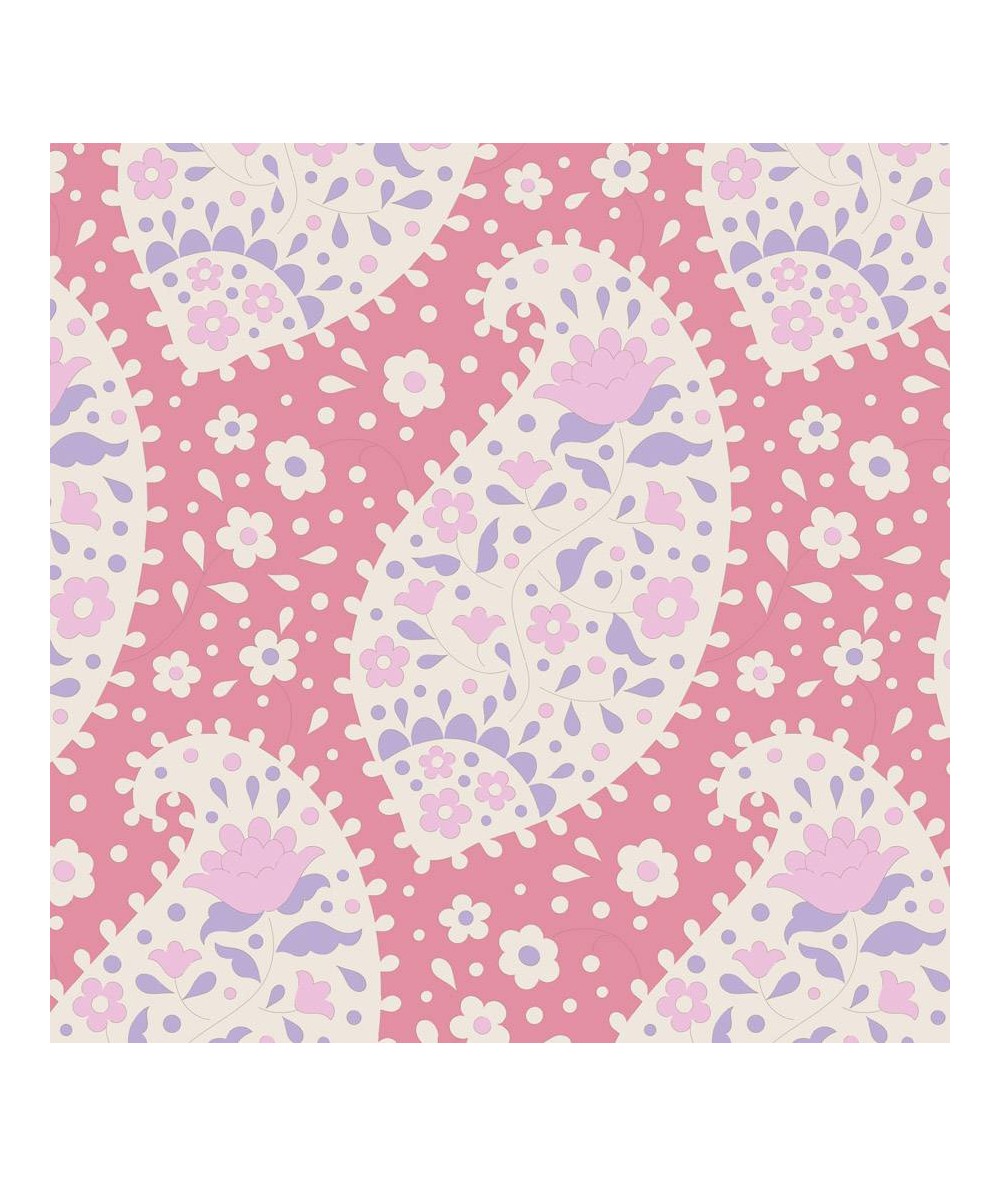 Tilda 110 PlumGarden, Teardrop Peach, disegno cashmere floreale, fondo pesca Tilda Fabrics - 1