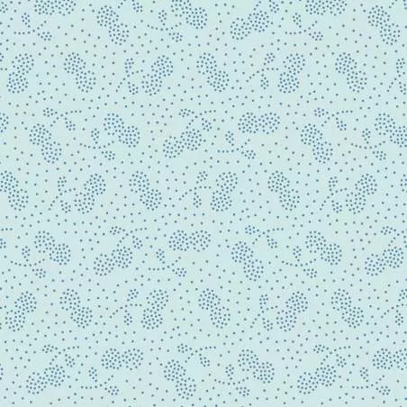 Tilda 110 PlumGarden Blenders, Berry Jam Teal, fondo verde acqua, motivo ciliegie a puntini blu Tilda Fabrics - 1