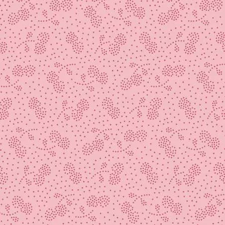 Tilda 110 PlumGarden Blenders, Berry Jam Peach, fondo pesca, motivo ciliegie a puntini rosa Tilda Fabrics - 1