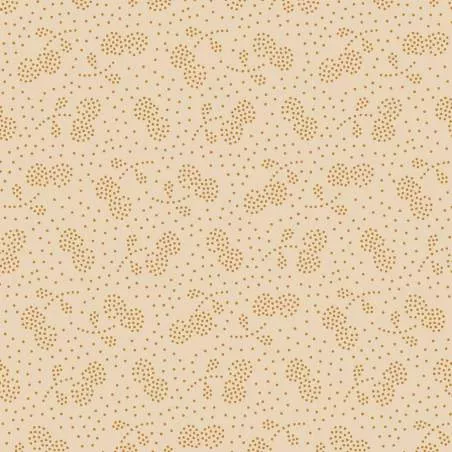 Tilda 110 PlumGarden Blenders, Berry Jam Wicher, fondo paglia, motivo ciliegie a puntini mostarda Tilda Fabrics - 1