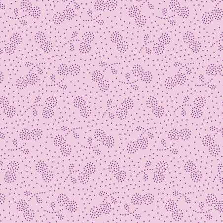 Tilda 110 PlumGarden Blenders, Berry Jam Plum, fondo Rosa, motivo ciliegie a puntini pink Tilda Fabrics - 1