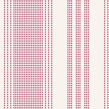 Tilda 110 Tea Towel Basics, Shortcake Stripe Red - fondo chiaro con Righe puntinate Rosso Tilda Fabrics - 1