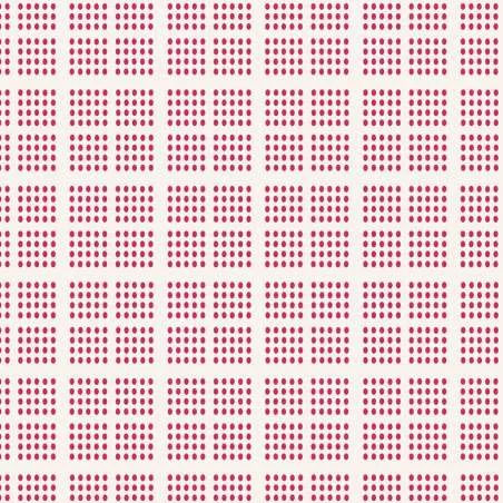 Tilda 110 Tea Towel Basics, Wafle Plaid Red - fondo chiaro con Quadretti puntinati Rosso Tilda Fabrics - 1