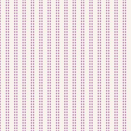 Tilda 110 Tea Towel Basics, BROWNIE Stripe Plum - fondo chiaro con righe a pois prugna Tilda Fabrics - 1