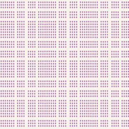 Tilda 110 Tea Towel Basics, Cinnamon Roll Plaid Plum - fondo chiaro con Quadretti puntinati Viola Prugna Tilda Fabrics - 1