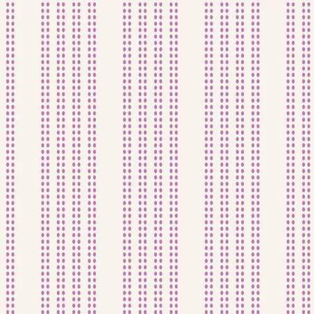 Tilda 110 Tea Towel Basics, Cantucci Stripe Plum - fondo chiaro con Righe puntinate Viola Prugna Tilda Fabrics - 1