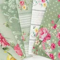 Pacchetto di Tessuto Giapponese Verde e Rosa - 8 da 33 x 35 cm Roberta De Marchi - 2