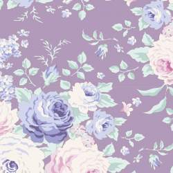 Tilda 110 Old Rose Lydia, Tessuto con bouquet di grandi Rose su Lavanda Tilda Fabrics - 1