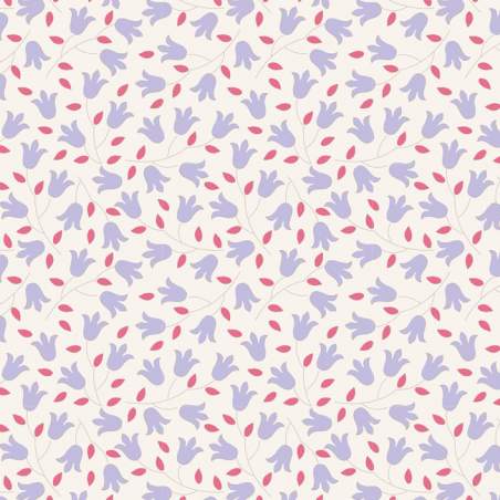 Tilda 110 Old Rose Sophie, Tessuto Rose Blu su Panna Tilda Fabrics - 1