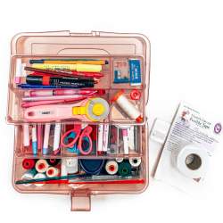 Bohin, Organizer per il Cucito con 2 Ripiani, Rosa Antico - 30 x 17 x 14 cm Bohin - 1