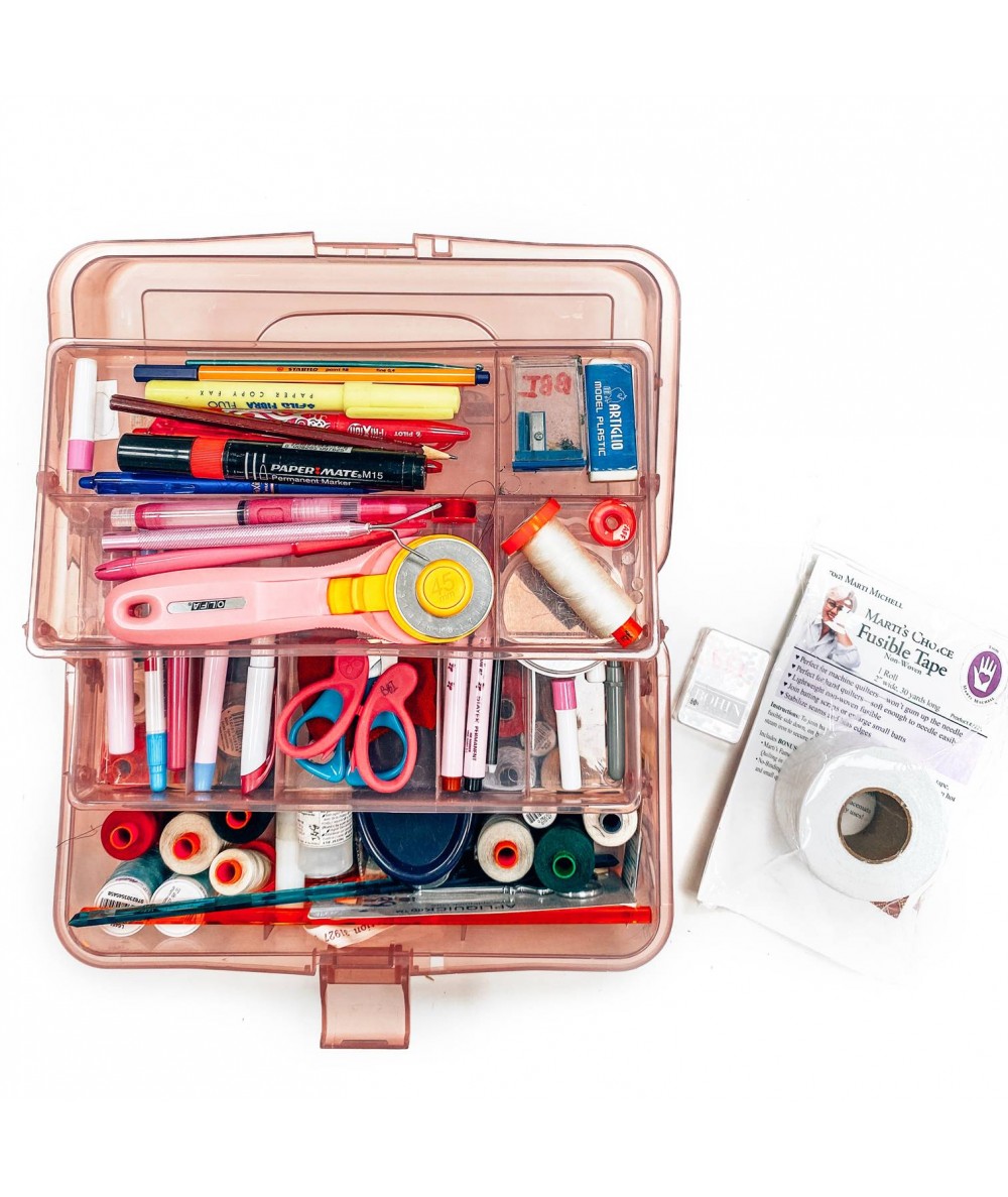 Bohin, Valigetta Organizer Porta Attrezzi per il Cucito con 2 Ripiani, Rosa Antico - 30 x 17 x 14 cm Bohin - 1 Bohin, Valigetta Organizer Porta Attrezzi per il Cucito con 2 Ripiani, Rosa Antico - 30 x 17 x 14 cm Bohin - 1