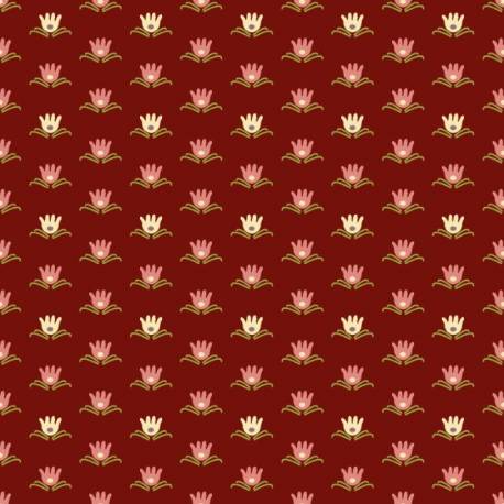 Contemporary Classics - Water Lily - Cranberry Red Ellie's Quiltplace Textiles - 1