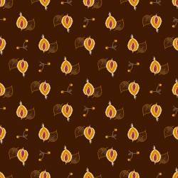 EQP Past & Present - Leaves & Berries - Chocolate Brown Ellie's Quiltplace Textiles - 1