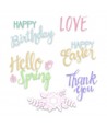 Clear Stamps Spring Phrases by Lynda Kanase Sizzix - Big Shot - 1