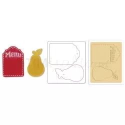 Bigz Die w/Bonus Textured Impressions - Pear & Menu Tags by Jen Long_WWC Sizzix - Big Shot - 2