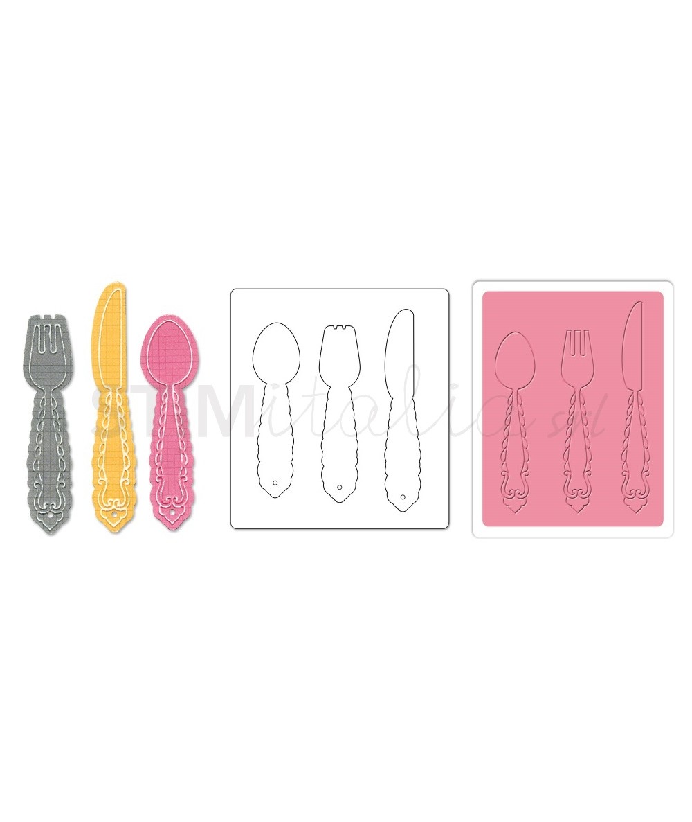 Sizzix, Bigz Die w/Bonus Textured Impressions - Silverware Tags by Jen Long_WWC Sizzix - Big Shot - 2