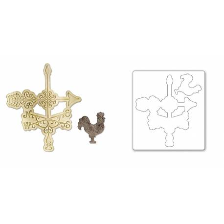 Bigz Die w/Bonus Textured Impressions - Weathervane by Jen Long-Philipsen Sizzix - Big Shot - 2