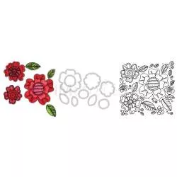 Framelits Die Set 8PK w/Stamps Flowers n5 by Stephanie Ackerman Sizzix - Big Shot - 2