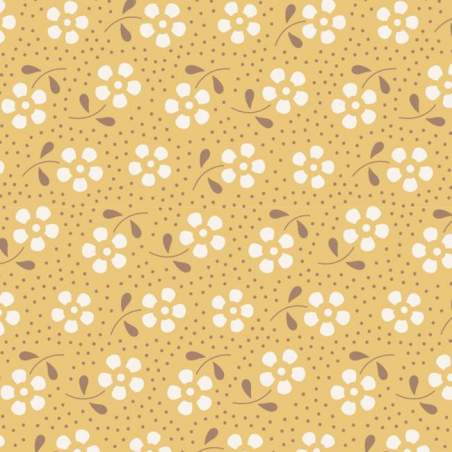 Tilda 110 Meadow Basics Honey, Tessuto con Fiori su fondo Miele Tilda Fabrics - 1