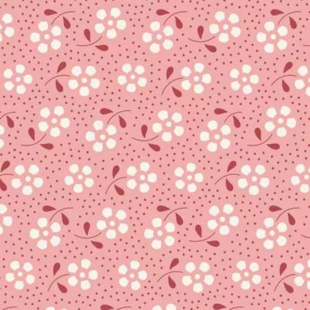 Tilda 110 Meadow Basics Peach, Tessuto con Fiori su fondo Pesca Tilda Fabrics - 1
