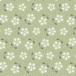 Tilda 110 Meadow Basics Pine, Tessuto con Fiori su fondo Verde Pino Tilda Fabrics - 1