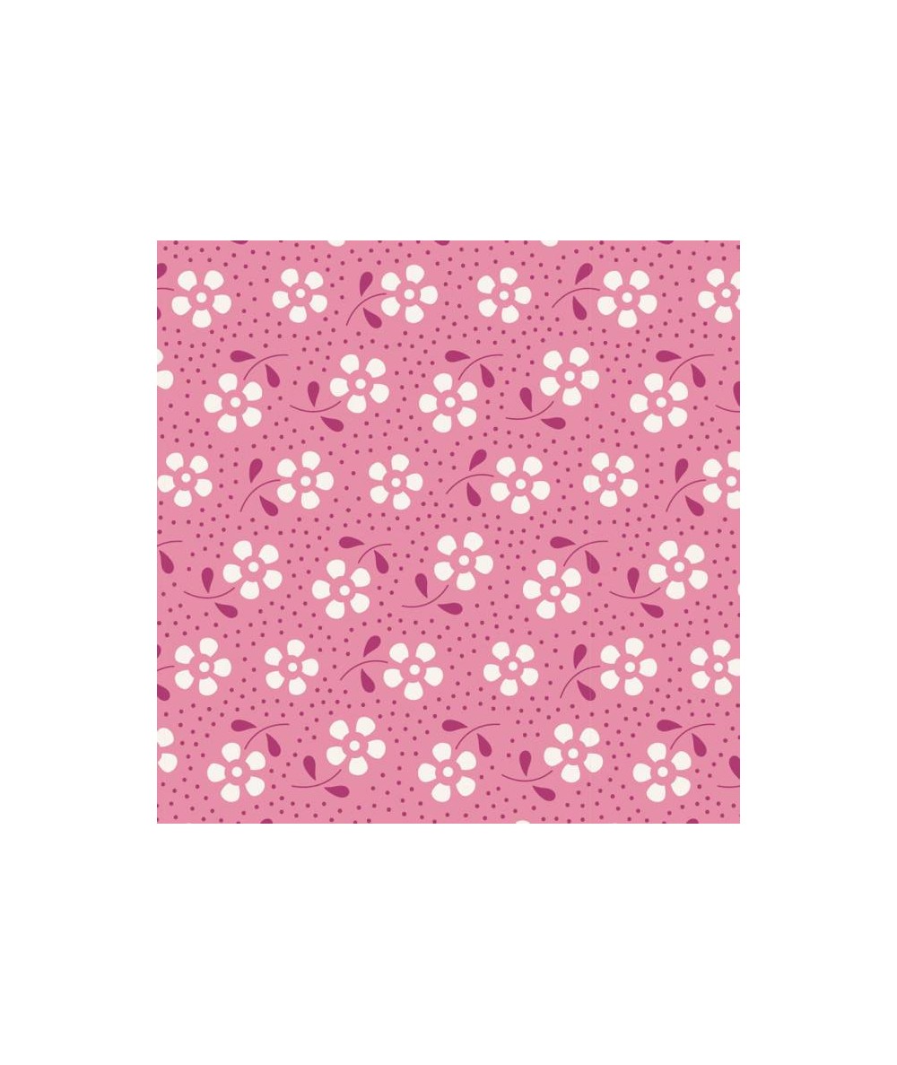 Tilda 110 Meadow Basics Rose, Tessuto con Fiori su fondo Rosa Tilda Fabrics - 1 Tilda 110 Meadow Basics Rose, Tessuto con Fiori su fondo Rosa Tilda Fabrics - 1